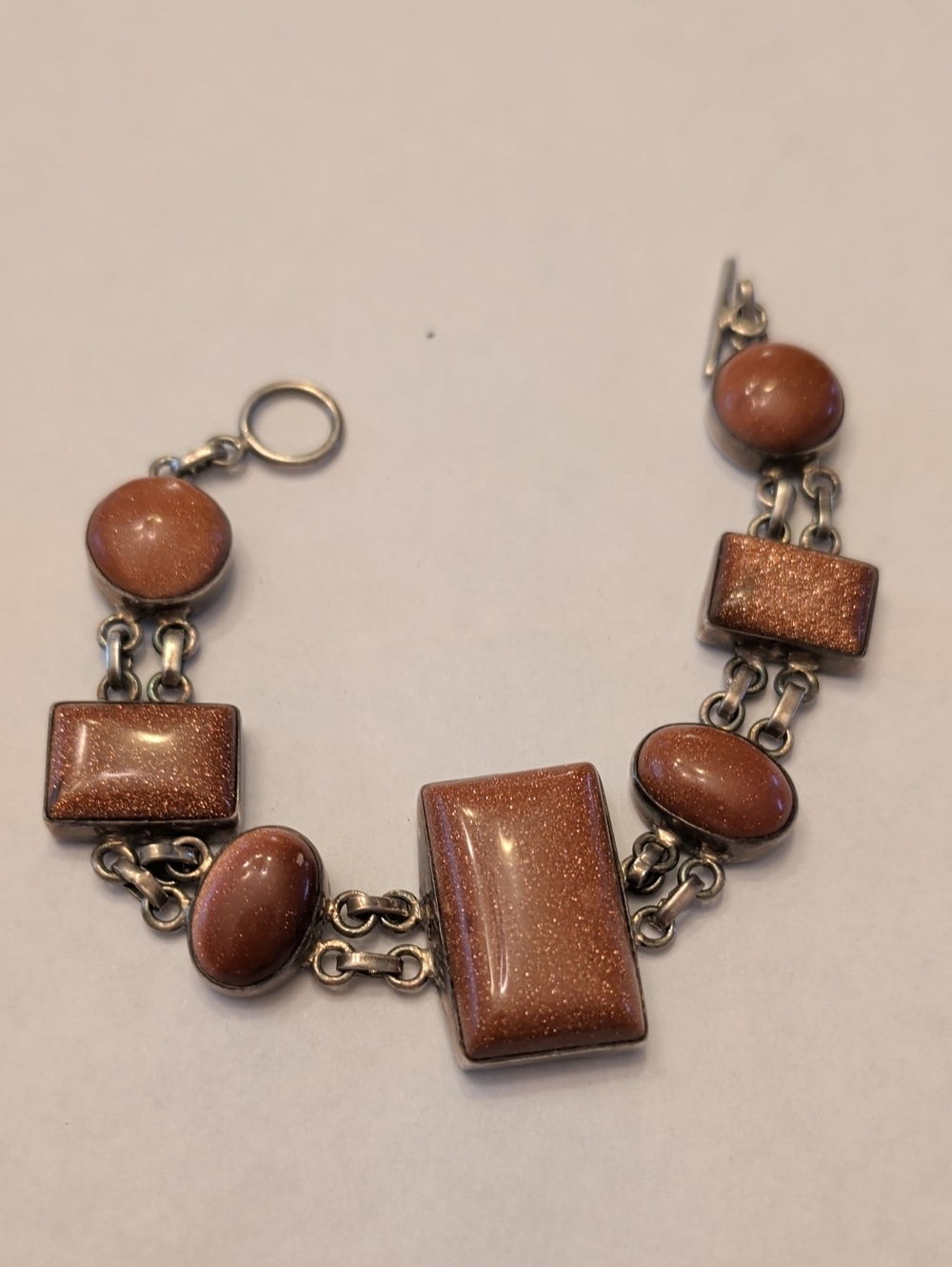 Goldstone Brown Link Bracelet - Women's Jewelry